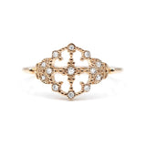 Princess Greta 18K Gold Ring w. Diamonds