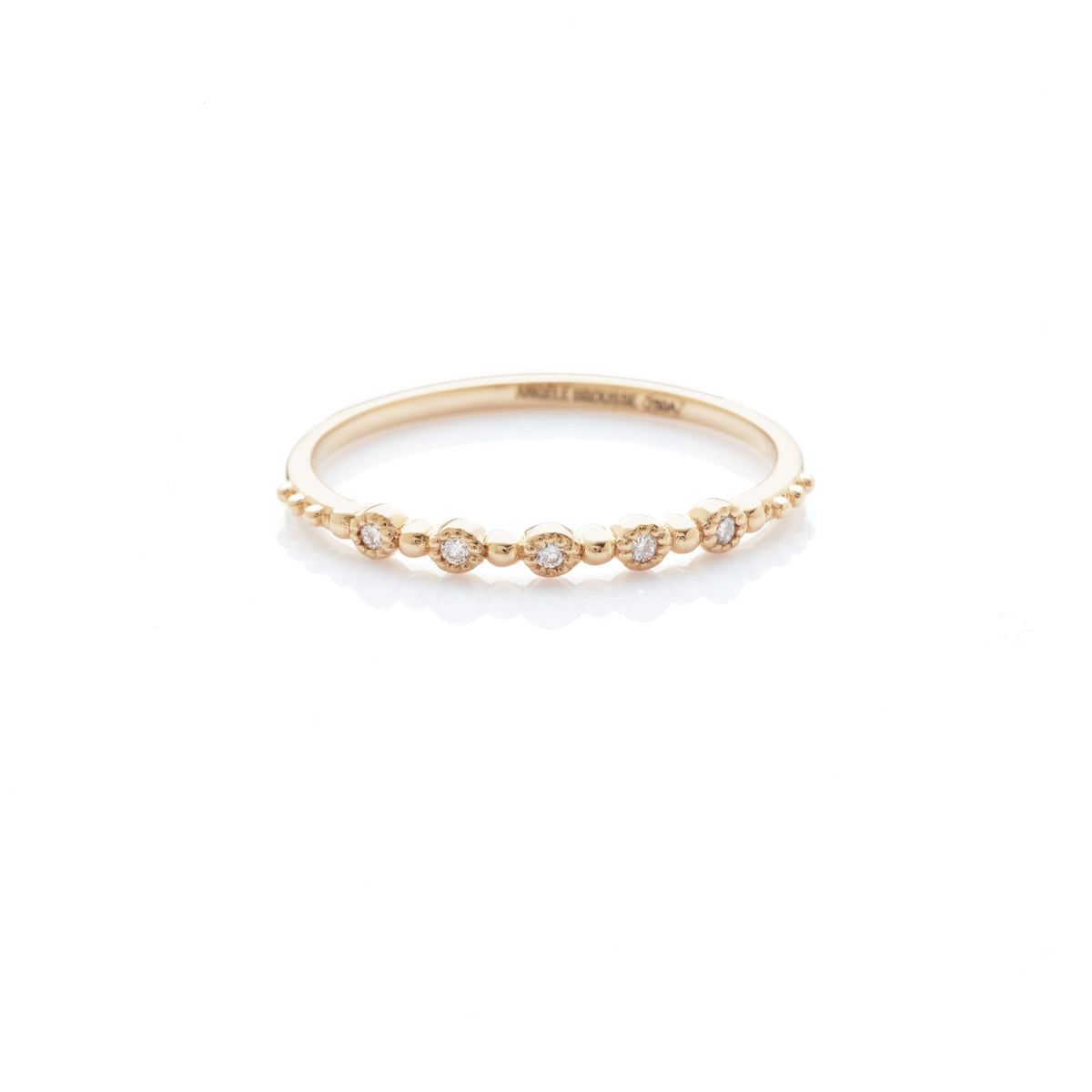Nina Small 18K Gold Ring w. Diamonds