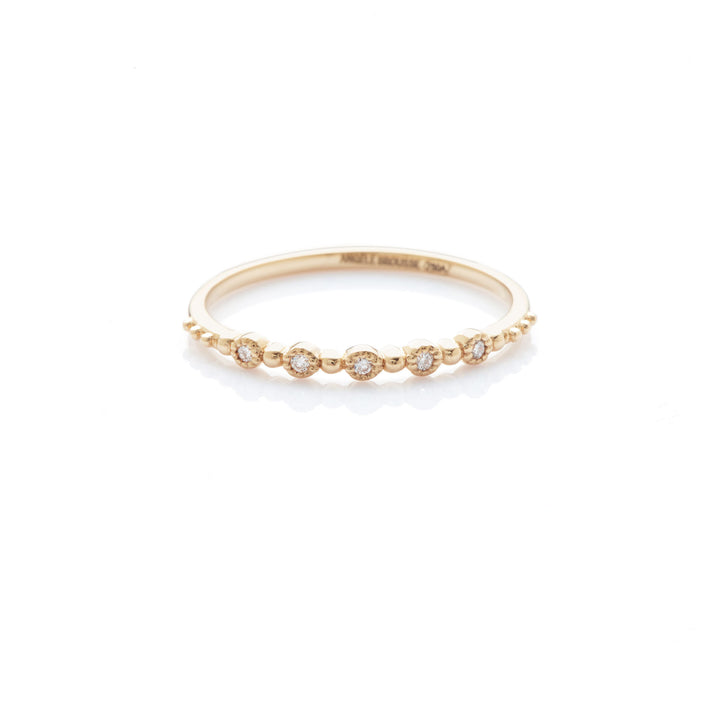 Nina Small 18K Gold Ring w. Diamonds