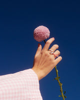 Baby Vine Tenrdil 9K Gold Purple Ring w. Crystal