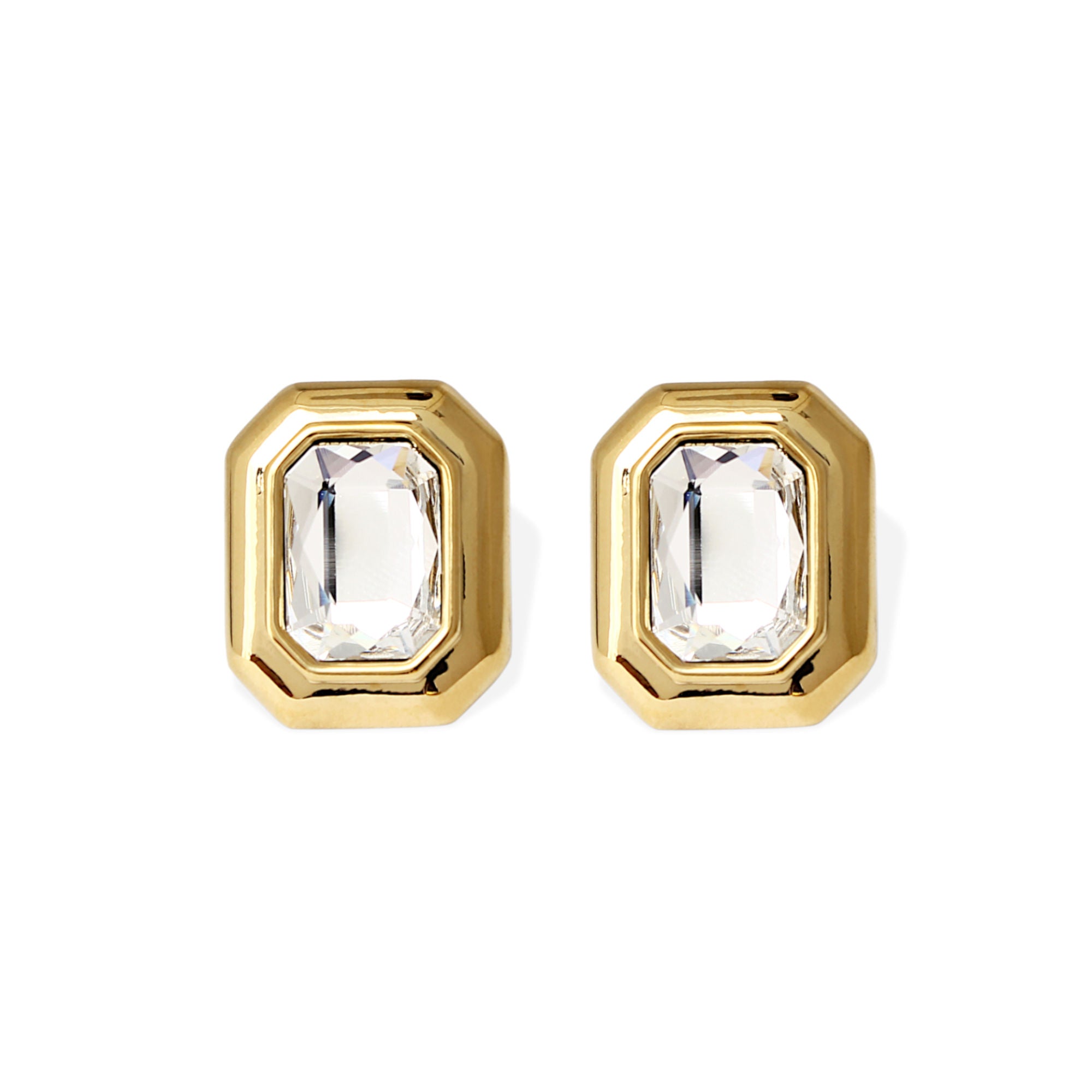 Belize Gold Plated Earrings w. Crystal