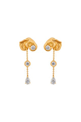 Elephant 18K Gold & Silver Earrings w. Lab-Grown Diamond