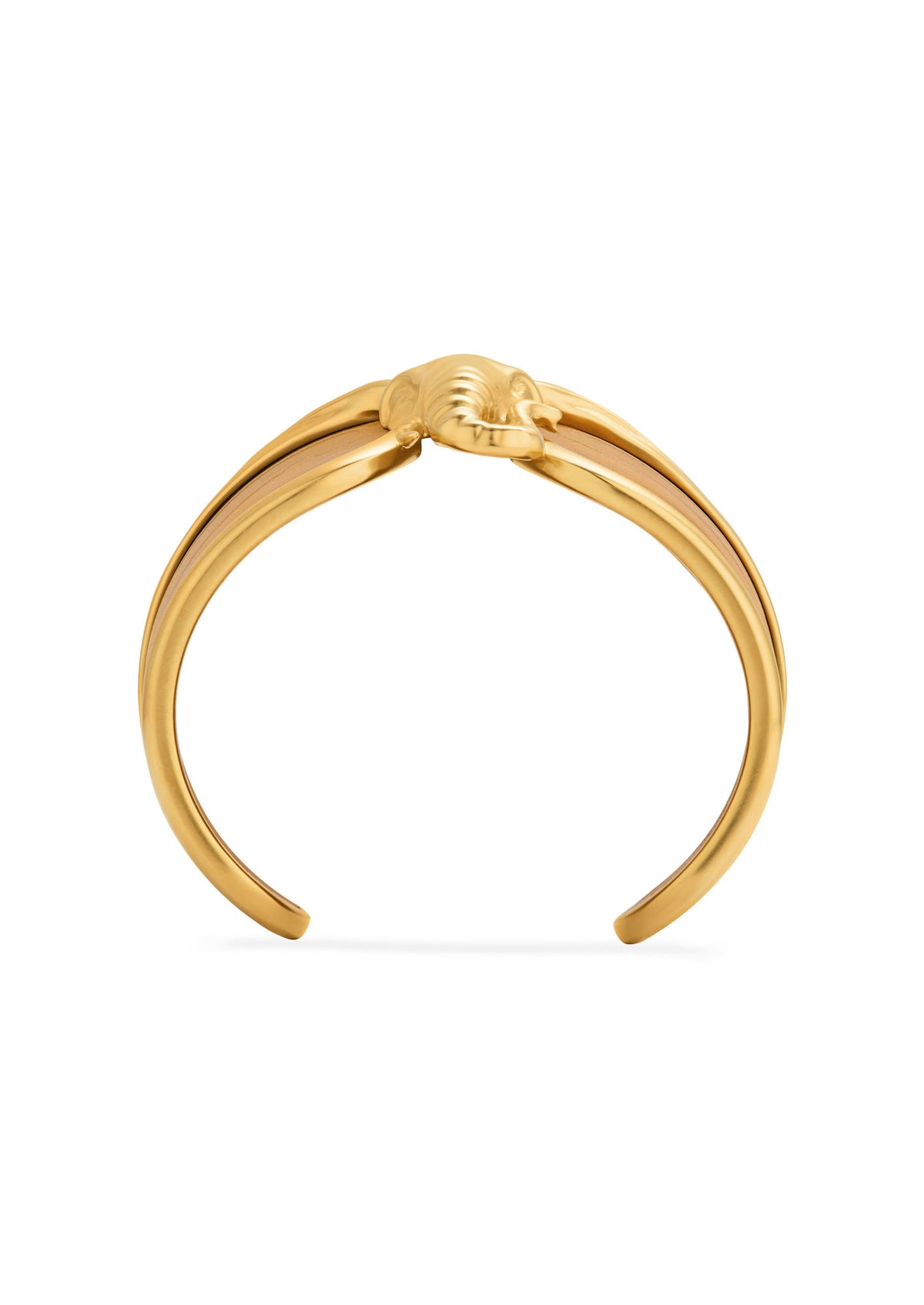 Elefant Sennep Læder & 18K Guld Armring