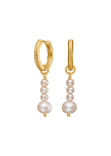 Madeleine Gold Plated Hoops w. Pearl