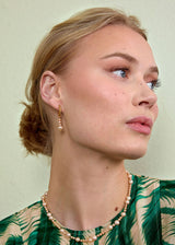 Madeleine Gold Plated Hoops w. Pearl