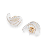 Tidal Wave 18K Gold Earrings w. Diamonds & Quartz