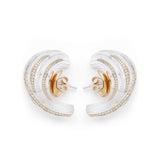 Tidal Wave 18K Gold Earrings w. Diamonds & Quartz