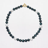 Pebble Black & White Pearl Necklace