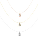Alphabet 18K Gold, Rosegold or Whitegold Inital B Pendant w. Solitaire Lab-Grown Diamond