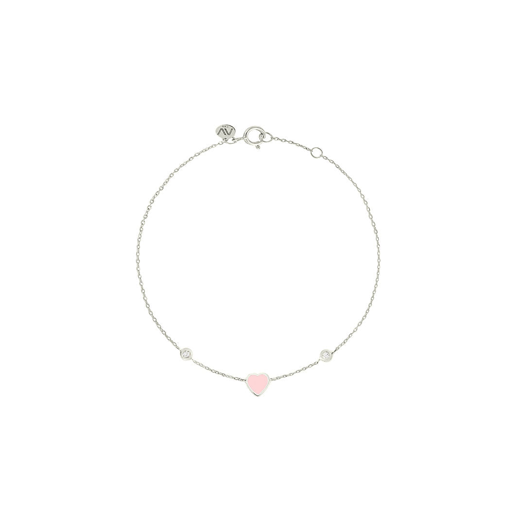 Babydoll 18K White Gold Bracelet w. Diamonds