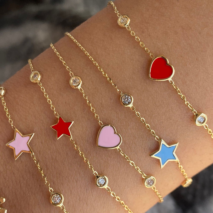 Babydoll 18K Rose Gold Bracelet w. Diamonds