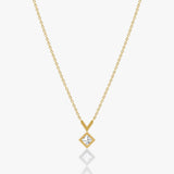 Arrow 14K Gold Necklace w. Princess Cut Lab-Grown Diamond
