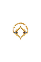 Eboris Link 18K Gold Ring w. Blue Saphires