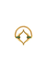 Eboris Link 18K Gold Ring w. Green Tsavorites