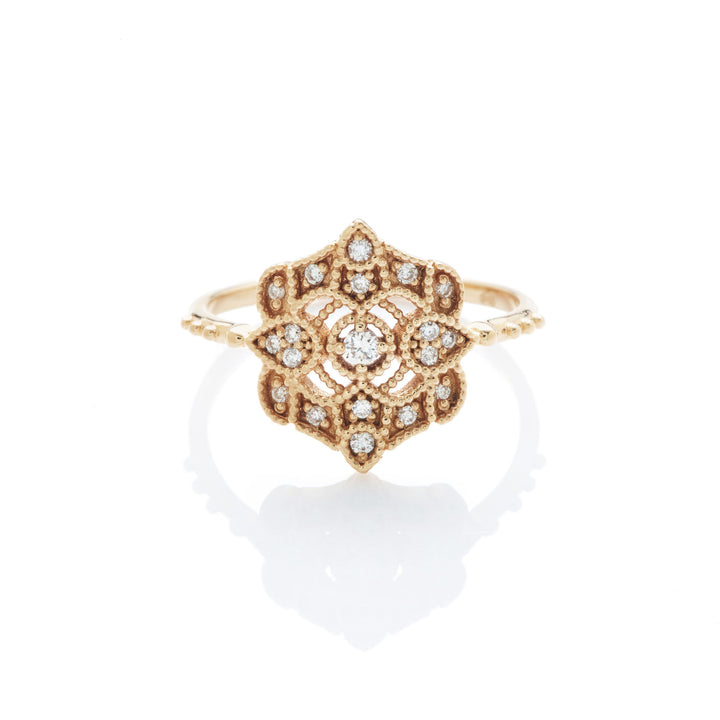 Shiny Paradis 18K Gold Ring w. Diamonds