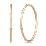 Bamboo Large 14K Gold Hoops