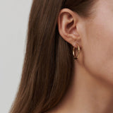 Bamboo Midi 14K Gold Hoops