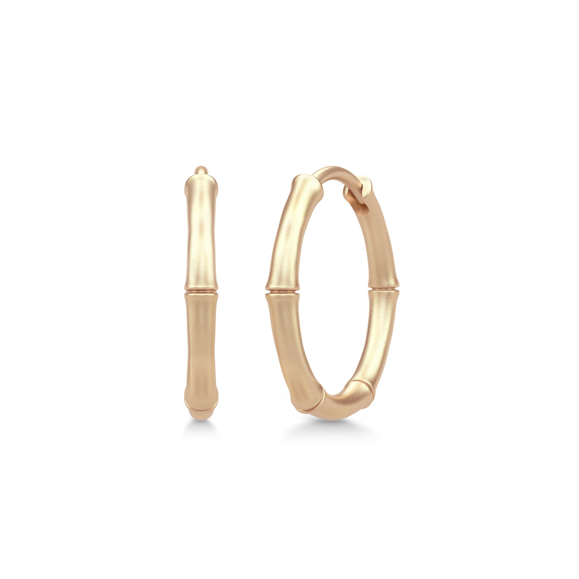 Bamboo Midi 14K Guld Hoops