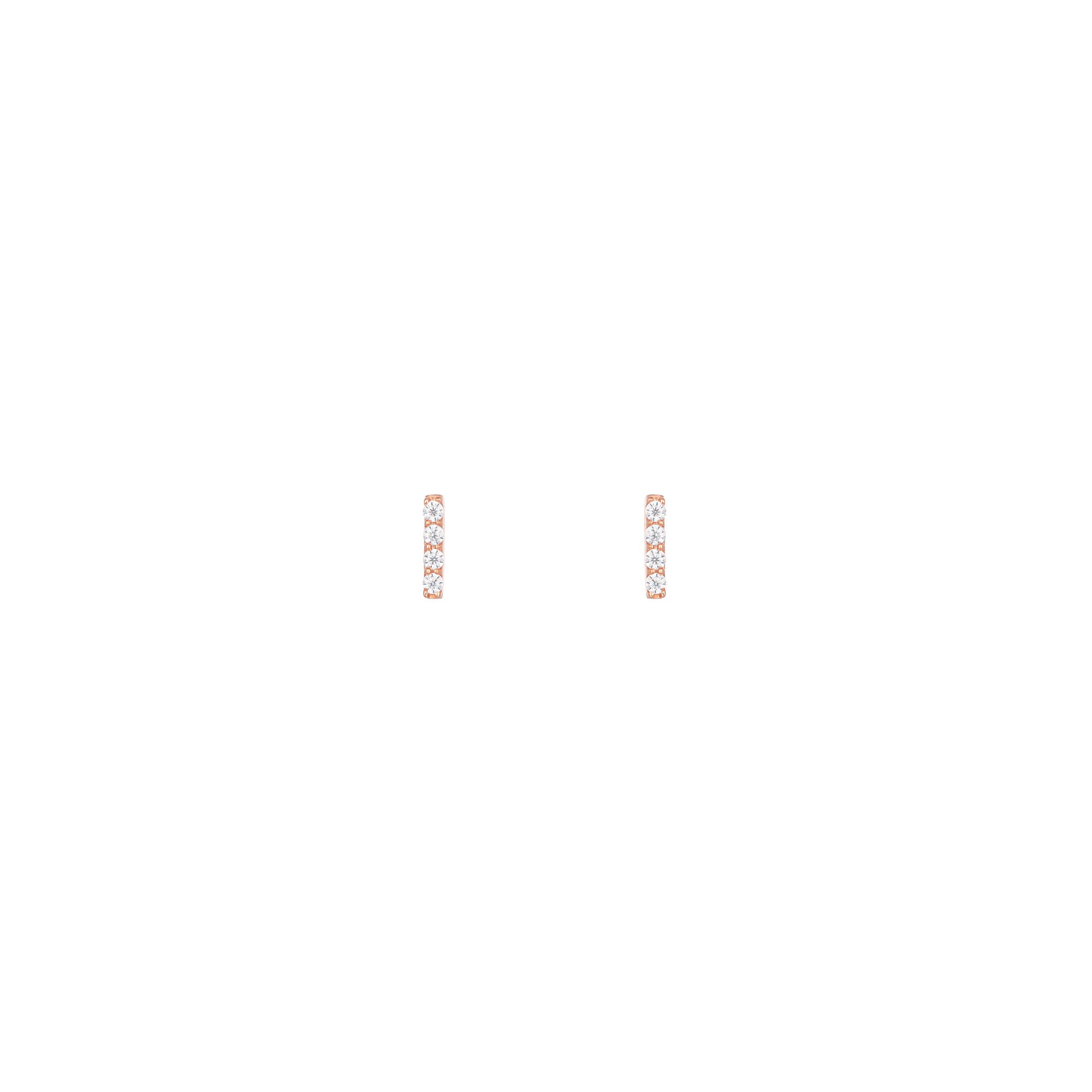 Bar 18K Rose Gold Earring w. Diamonds