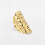 Large Sun Disc Shield 18K Gold Ring