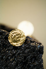 Large Sun Disc Stud 18K Gold Earrings