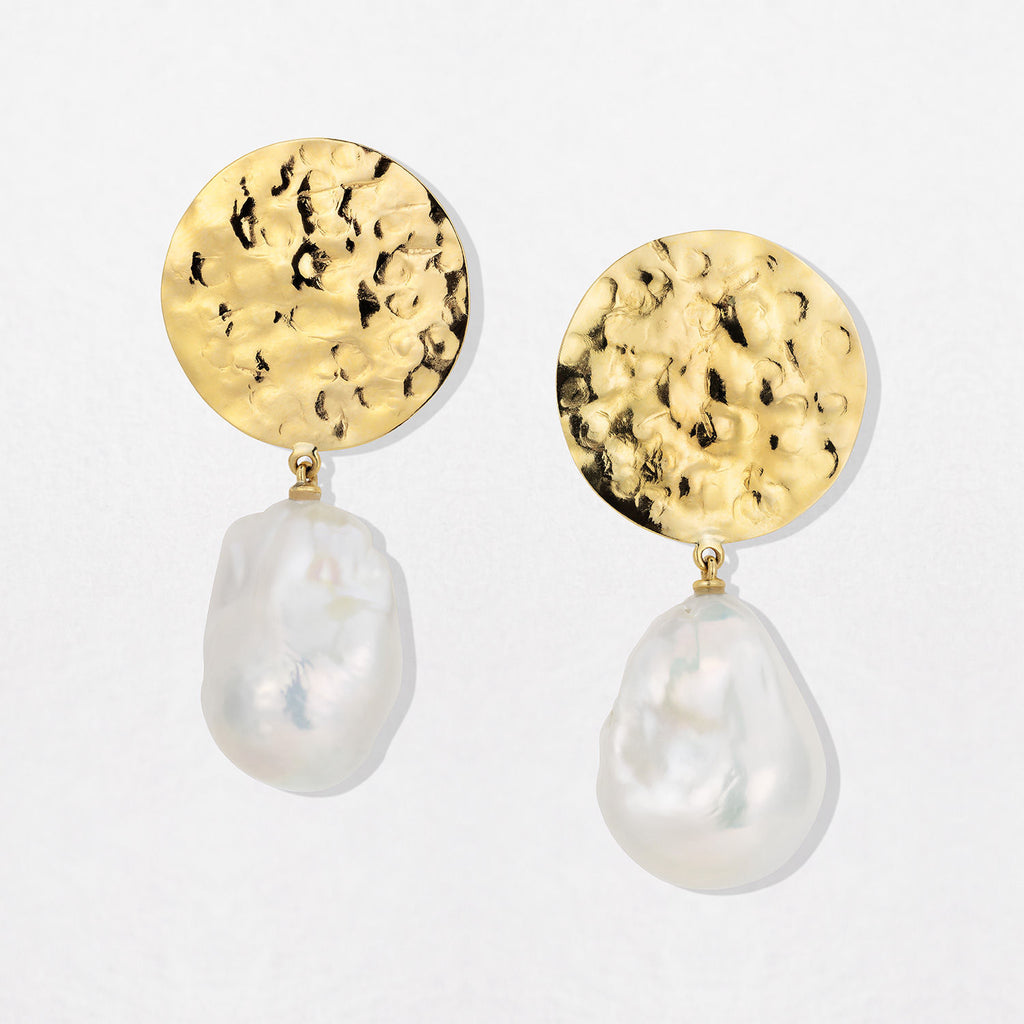 Baroque Pearl Statement 18K Gold Earrings