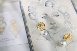 Baroque Pearl Statement 18K Gold Earrings