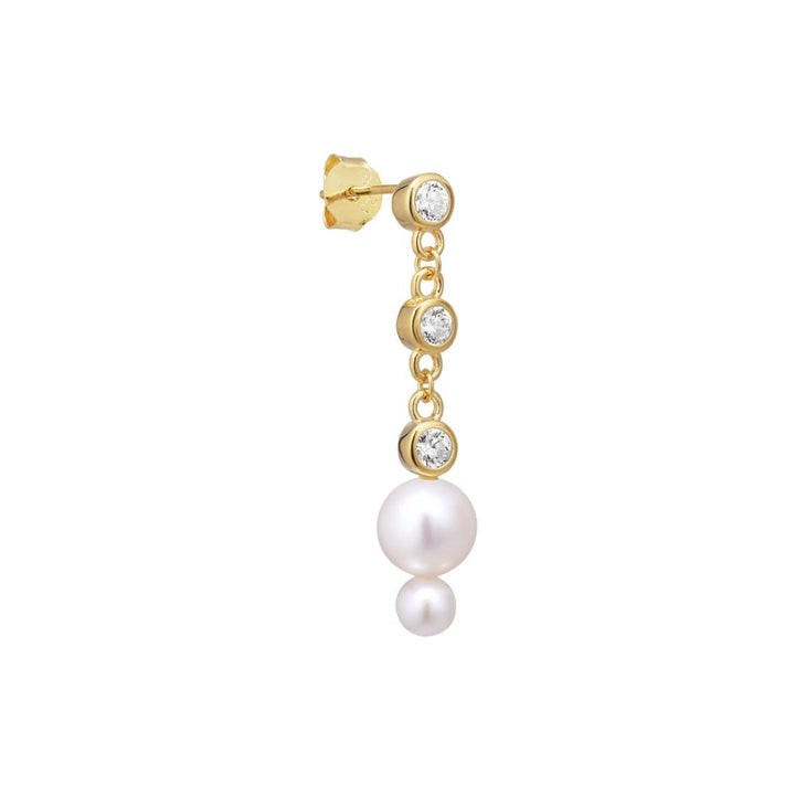 Bella 18K Gold Plated Stud w. Perlen & Zirkonien
