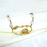 Cloud 18K & 22K Gold Bracelet w. Diamonds & Pearls