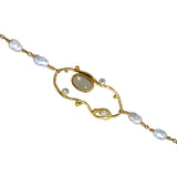 Cloud 18K & 22K Gold Bracelet w. Diamonds & Pearls