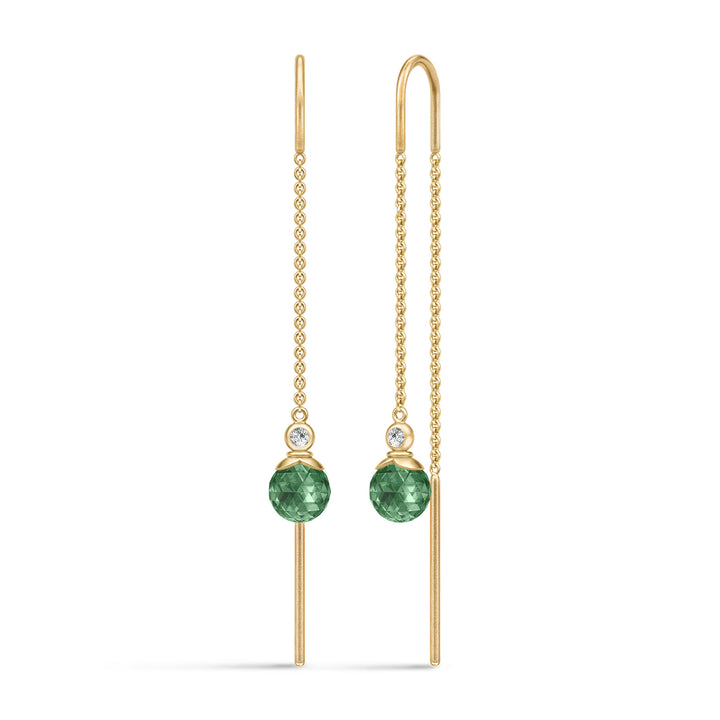 Beerenkette Gold plattierte Ohrringe w. Turmalin -Zirkonia