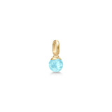 Berry Small Gold Plated Pendant w. Ice Blue Crystal