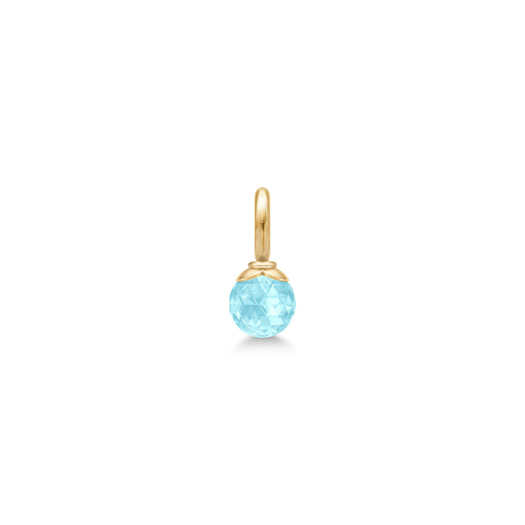 Berry Small Gold Plated Pendant w. Ice Blue Crystal