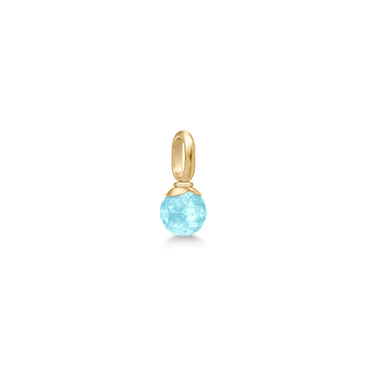 Berry Small Gold Plated Pendant w. Ice Blue Crystal