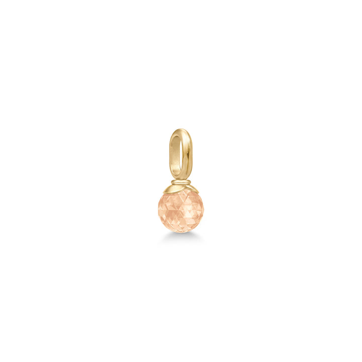 Berry Small Gold Plated Pendant w. Peach Morganite Crystal