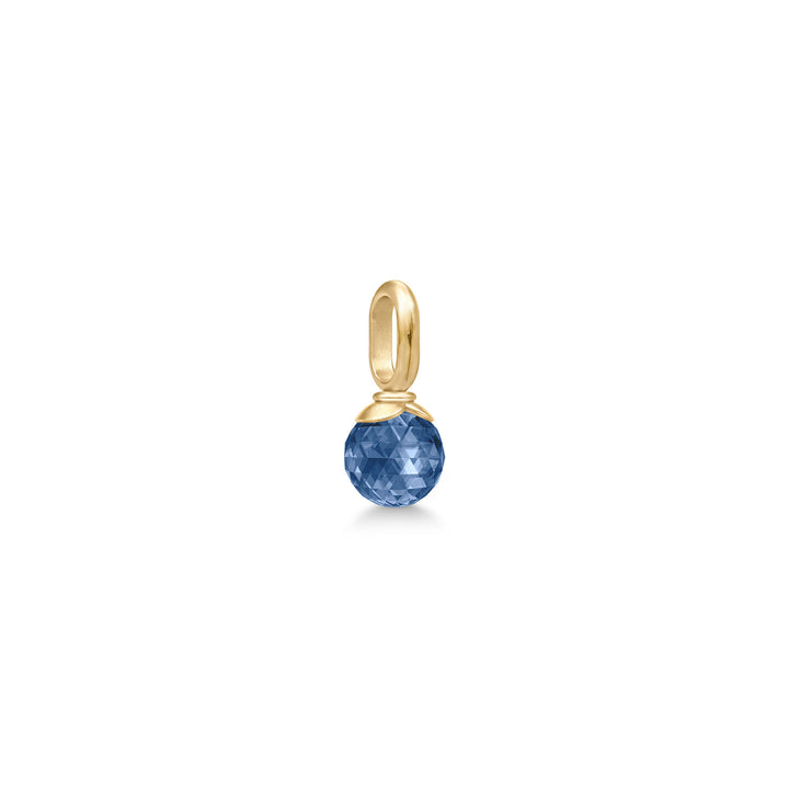 Berry Small Gold Plated Pendant w. Sapphire Blue Crystal