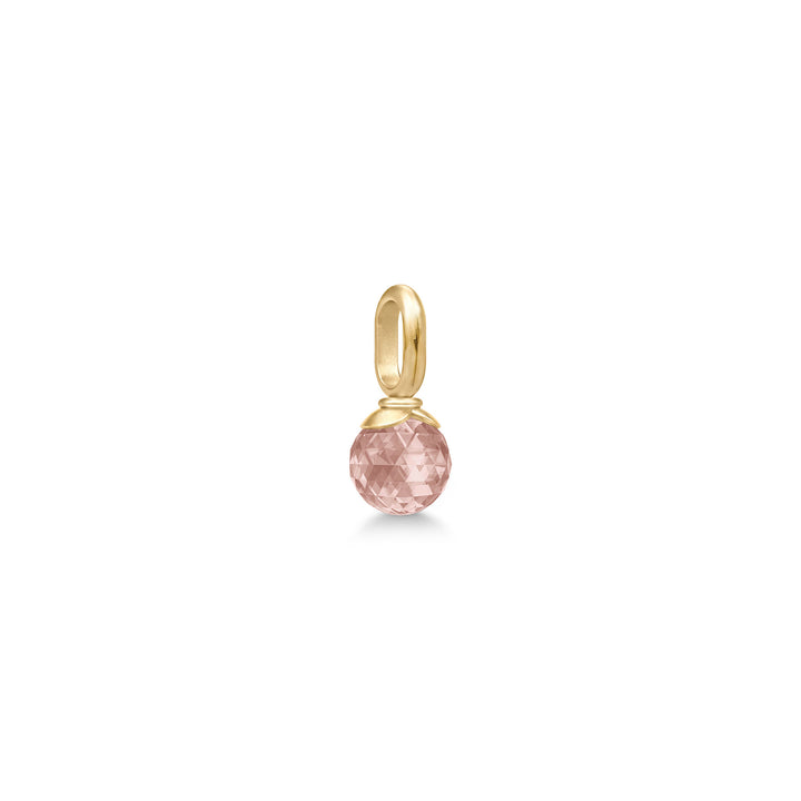 Berry Small Gold Plated Pendant w. Turmalin Rose Crystal