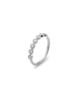 Diamond Bezel 14K or 18K White Gold Ring Band