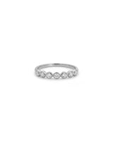 Diamond Bezel 14K or 18K White Gold Ring Band