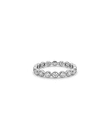 14K or 18K White Gold Bezel Eternity Band Ring w. Lab-Grown Diamonds