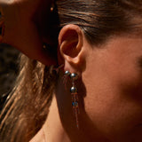 Mermaid Splash Dual-Tone 18K White Gold & Rose Gold Earring w. Diamonds