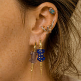 Lapis Star Alligator Bite 18K Guld Ørering