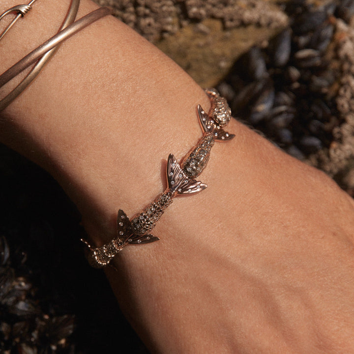 Mermaid Tails 18K Guld & Rosaguld Armbånd m. Diamanter