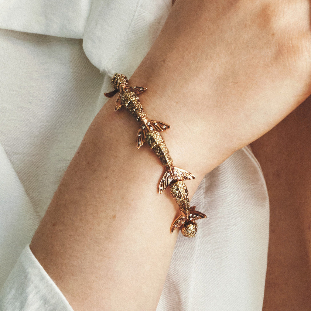 Mermaid Tails 18K Guld & Rosaguld Armbånd m. Diamanter