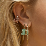 Alligator Twist 18K Rose Gold Earring w. Tsavorite