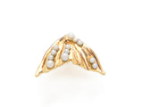 Flipper 18K Gold Stud w. Perlen