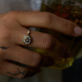 Pavé Cocktail 18K & 22K Gold Ring w. Diamond