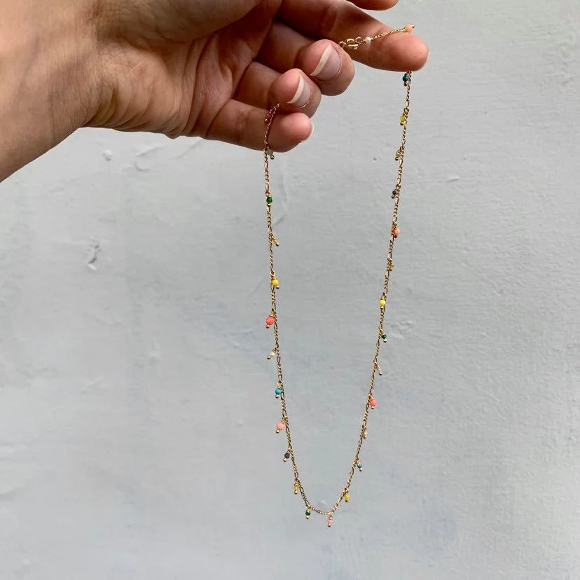 Boheme multicolour Gold Plated Necklace
