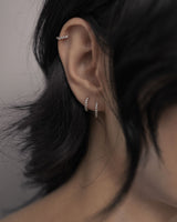 Bovary 10 14K Gold Huggie w. Lab-Grown Diamonds