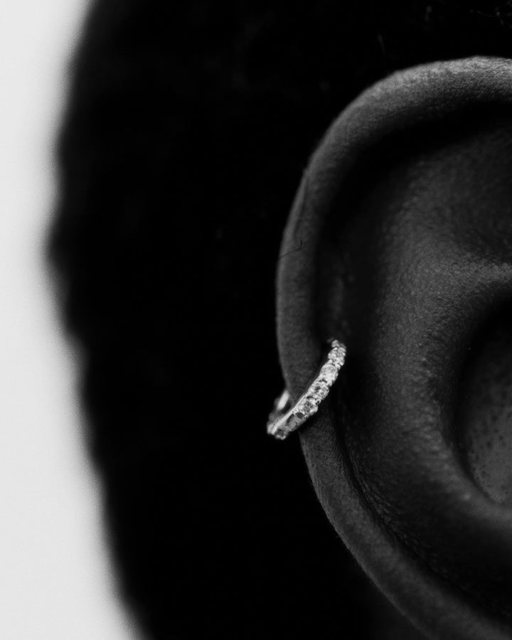 Bovary 6 14K Hvidguld Huggie m. Lab-Grown Diamanter
